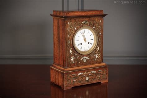 Antiques Atlas French Brass Inlaid Rosewood Mantle Clock