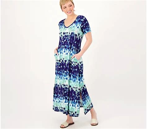 Belle By Kim Gravel Print Or Solid V Neck Maxi Dress