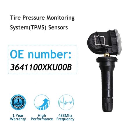 4PCS TPMS Tire Pressure Sensor 433MHz For Great Wall Tengyi C30 EV