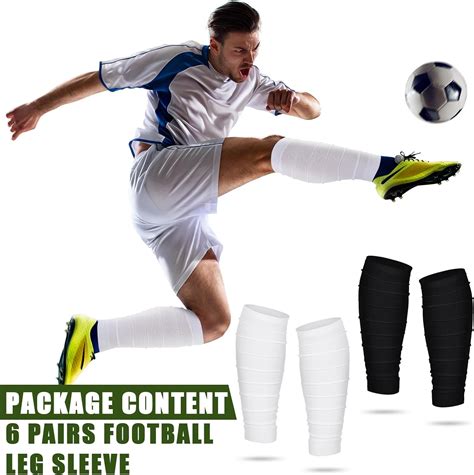 Toulite 6 Pairs Football Leg Sleeves Football Calf Compression Sleeves