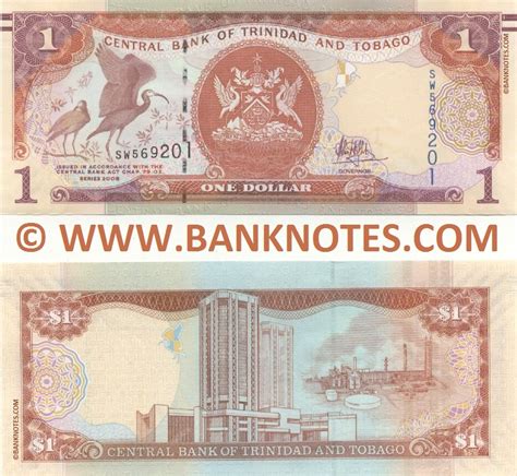 Trinidad And Tobago 1 Dollar 2017 Trinidadian And Tobagan Currency Bank Notes Paper Money