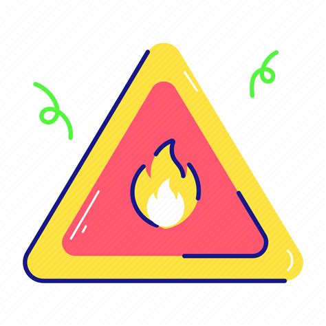 Fire hazard, fire warning, hazard symbol, fire danger, hazard sign ...