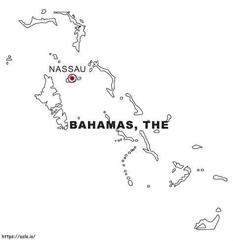 Map Of Bahamas Coloring Page
