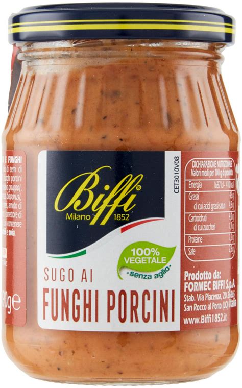 Unicoop Firenze Sugo Ai Funghi Porcini Vegetale Biffi Vaso Vetro G