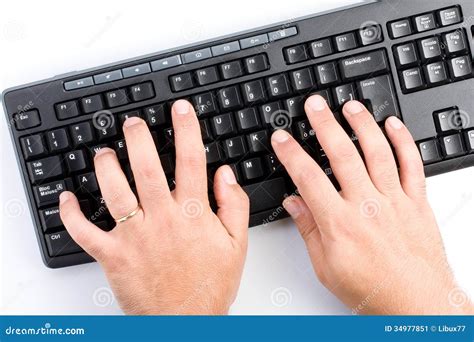 Hands Typing on Computer Keyboard Stock Image - Image of person, pressing: 34977851