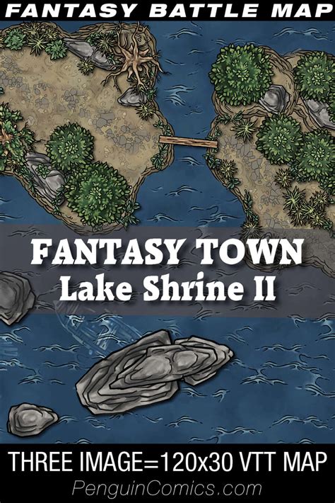 Vtt Battle Maps Fantasy Town Lake Shrine Ii X Images