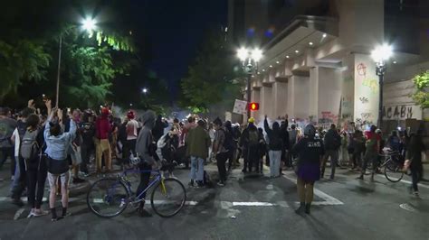 Portland Protests After A Portland Police Association Office Is Set On