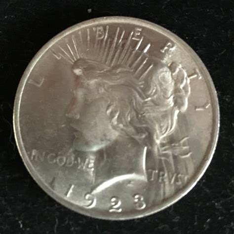 Error 1923 Peace Dollar 10748 Nice Bu Some As Made Planchet Issues