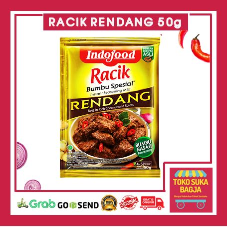 Jual Indofood Racik Rendang Bumbu Masak Instan Spesial Rendang 50gr