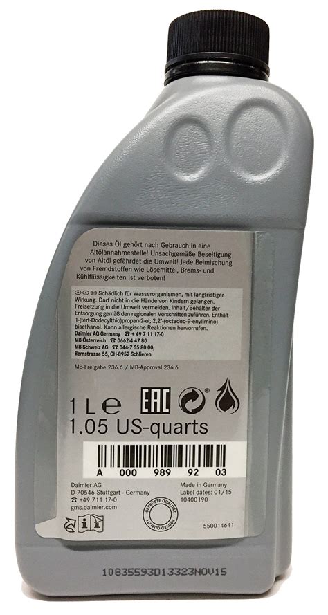 Genuine Mercedes Atf Dct Transmission Fluid 1l A 001 989 85 43 Off