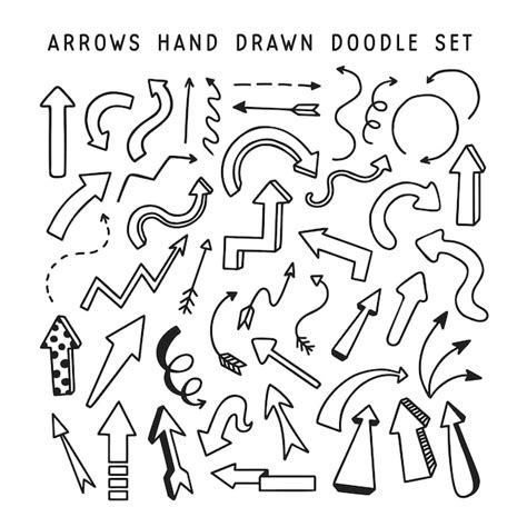 Premium Vector Hand Drawn Arrows Doodle Set