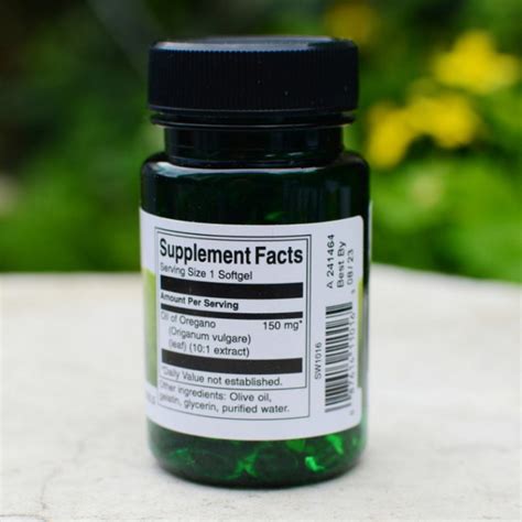 Oregano Oil 10 1 Extract 150mg Swanson 120 Softgels