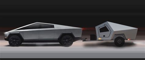 Photo Tesla Cybertruck With Tow Trailer Attached