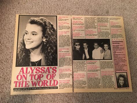 Alyssa Milano Teen Magazine Pinup Clipping Cut Real Close To The Line