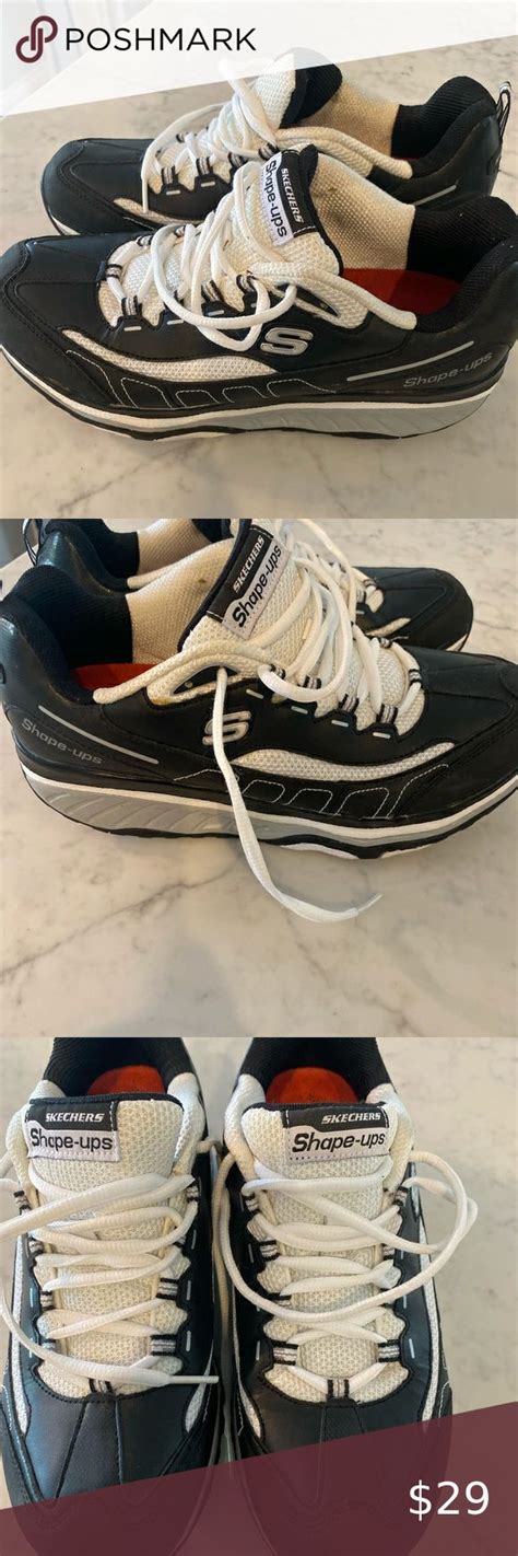 Skechers Womens Shape Ups Shoes Strength Black And White Size 9 Sketchers