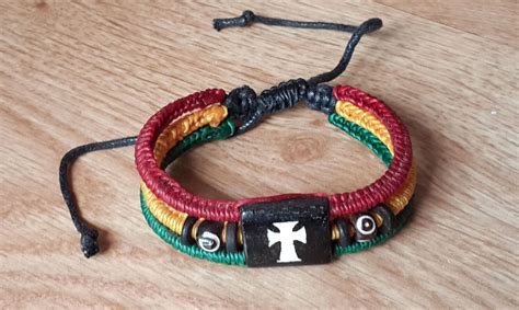 NEW Handmade CROSS CHARM Hemp Bracelet Rasta Reggae Hippie Boho EBay