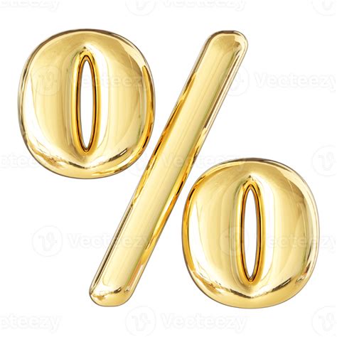 Gold 3d Percent Symbol 46646764 Png