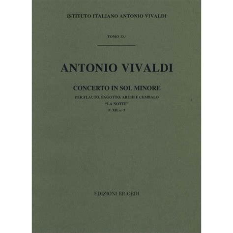 Vivaldi Concerto In Sol Minore Per Flauto Fagotto Archi E Cembalo La