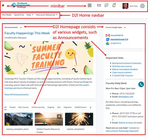 Navigating D2L Brightspace Instructional Support At PCC
