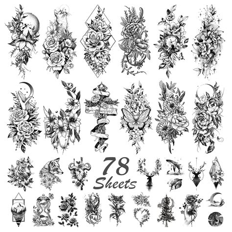 Cerlaza 200 Styles Long Lasting Temporary Tattoos For