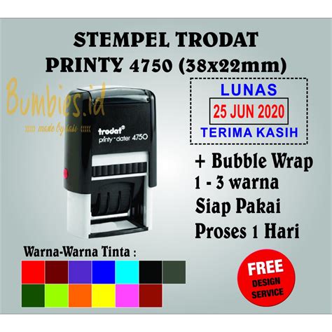 Jual Stempel Trodat 4750 38x22mm Stempel Tanggal Praktis Stempel Toko