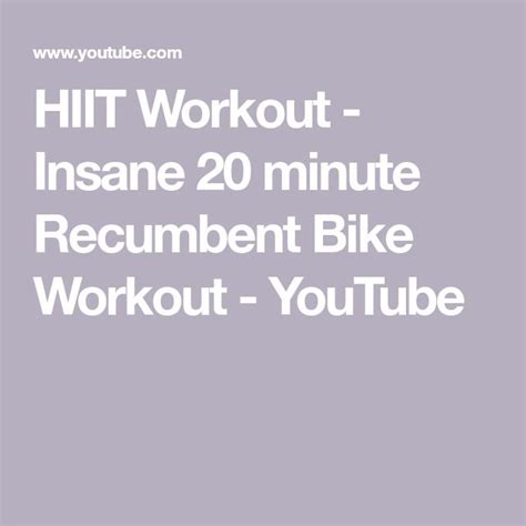 Hiit Workout Insane Minute Recumbent Bike Workout Youtube