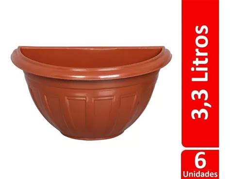 Kit 6 Unidades Vaso Meia Lua Decoração Jardim Vertical 3 3lt