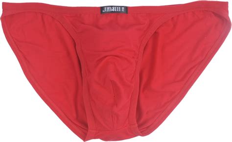 Jinshi Men S Bamboo Fiber Sexy Bikini Briefs L Red Amazon Co Uk Clothing