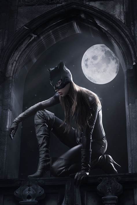 Download Wallpaper Night The Moon Boots Mask Costume Catwoman