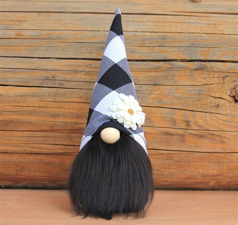 Black Buffalo Gnome Buffalo Check Gnome Farmhouse Gnome For Etsy