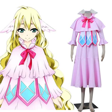 Anime Fairy Tail Cosplay Zero Mavis Vermilion Cos Full Set Pink Pretty