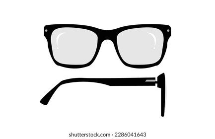 Glasses Vector Front Side View Isolated Stock Vector (Royalty Free ...