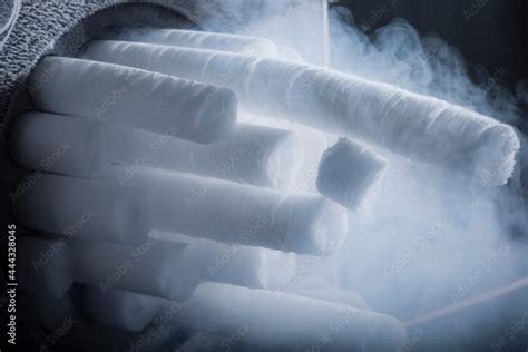 Dry Ice in production (the solid form of carbon dioxide) Stock Photo | Adobe Stock