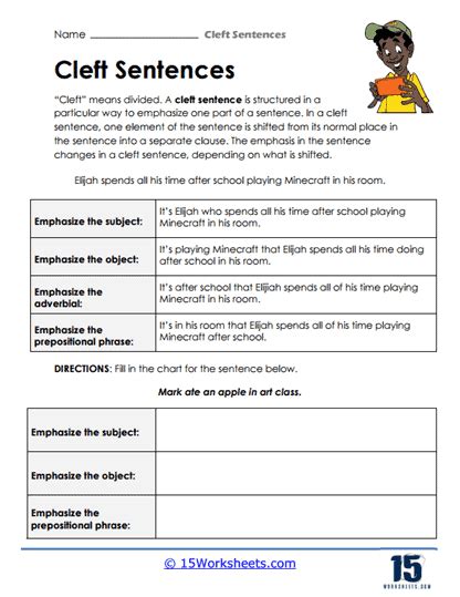 Cleft Sentences Worksheets 15 Worksheets