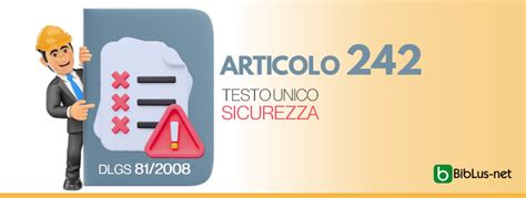 Articolo 242 testo unico sicurezza - Accertamenti sanitari e norme ...