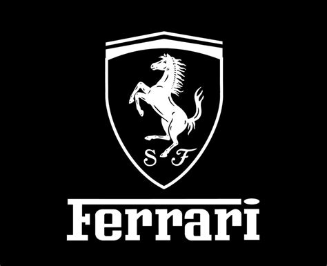 Ferrari marca logotipo carro símbolo nome branco Projeto italiano