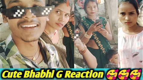 Cute Bhabhi G Reaction 🥰🥰 Anuj Nishad As Vlogs Guddu Vlogs Tiger Kirar Vlogs Girls