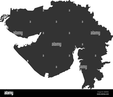 Mapa Del Estado Indio De Gujarat Fondo Gris Oscuro Conceptos De