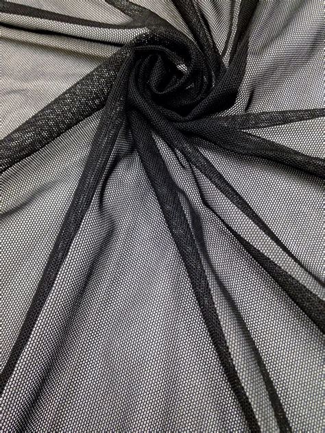 Black Stretch Mesh Fabric