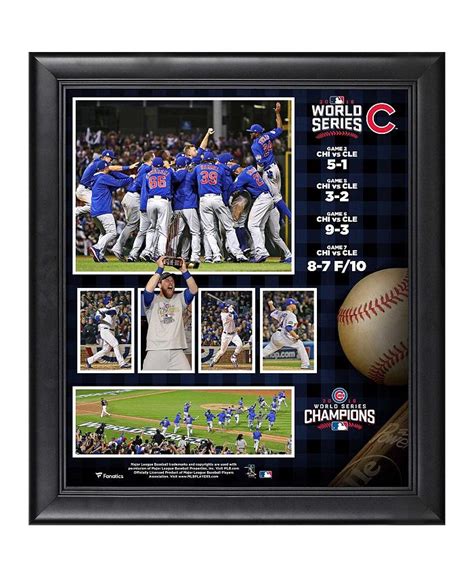 Fanatics Authentic Chicago Cubs 2016 Mlb World Series Champions Framed 15 X 17 Collage Macys