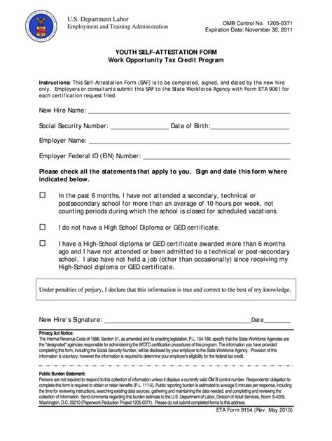 Attestation Statement Template