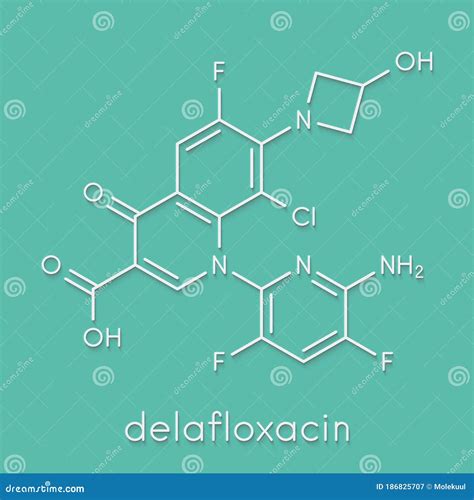 Delafloxacin Antibiotic Drug Molecule Fluoroquinolone Class Skeletal