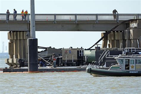 Barge Hits Bridge Connecting Galveston And Pelican Island Causing