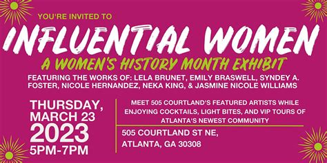 Influential Women A Womens History Month Exhibit 505 Courtland St Ne