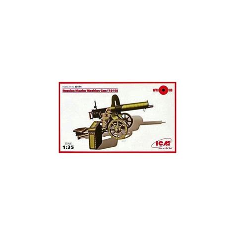 ICM 35674 Figurines Maquettes Soviet Maxim Machine Gun 1910 Chez