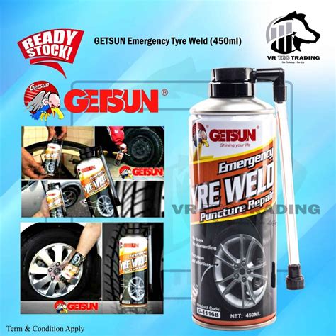 Ready Stock GETSUN Emergency Tyre Weld 450ml Lazada