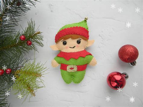 Christmas Pattern Pdf Felt Elf Ornament Pattern Santa Helper Etsy