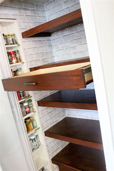 DIY Built In Pantry Shelves With Pull Out Drawers Pantry Shelving System