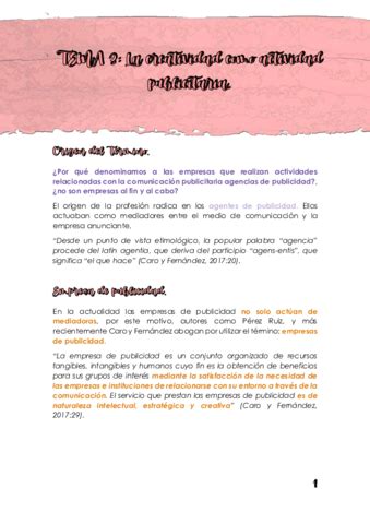 Tema 3 La Creatividad Como Actividad Publicitaria Pdf