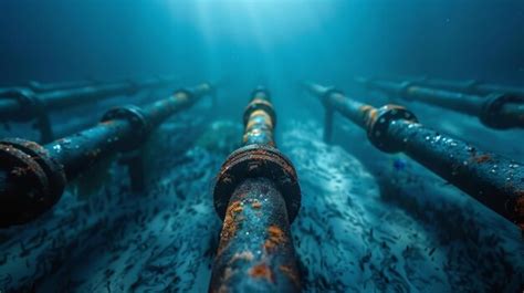 Premium Photo Aged And Rusty Pipelines Stretching Across The Ocean